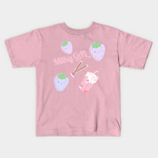 Milky Strawberry Gal Kids T-Shirt